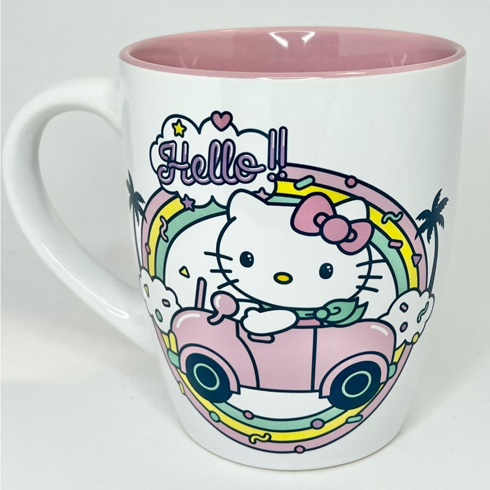 Hello Kitty Summer Mug 🌴 Convertible Car Rainbow Mug